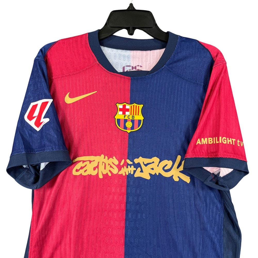 FC Barcelona Nike Soccer Jersey Men L Cactus Jack Raphinha 11 Collab Sportswear